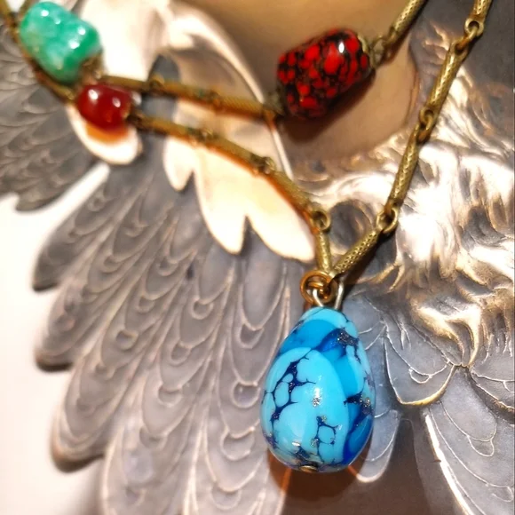 RARE Antique Venetian BORO Glass Necklace - Picture 6 of 9